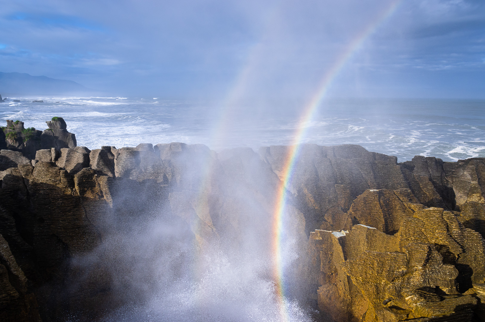 Punakaiki Double Rainbow by Adam Lack